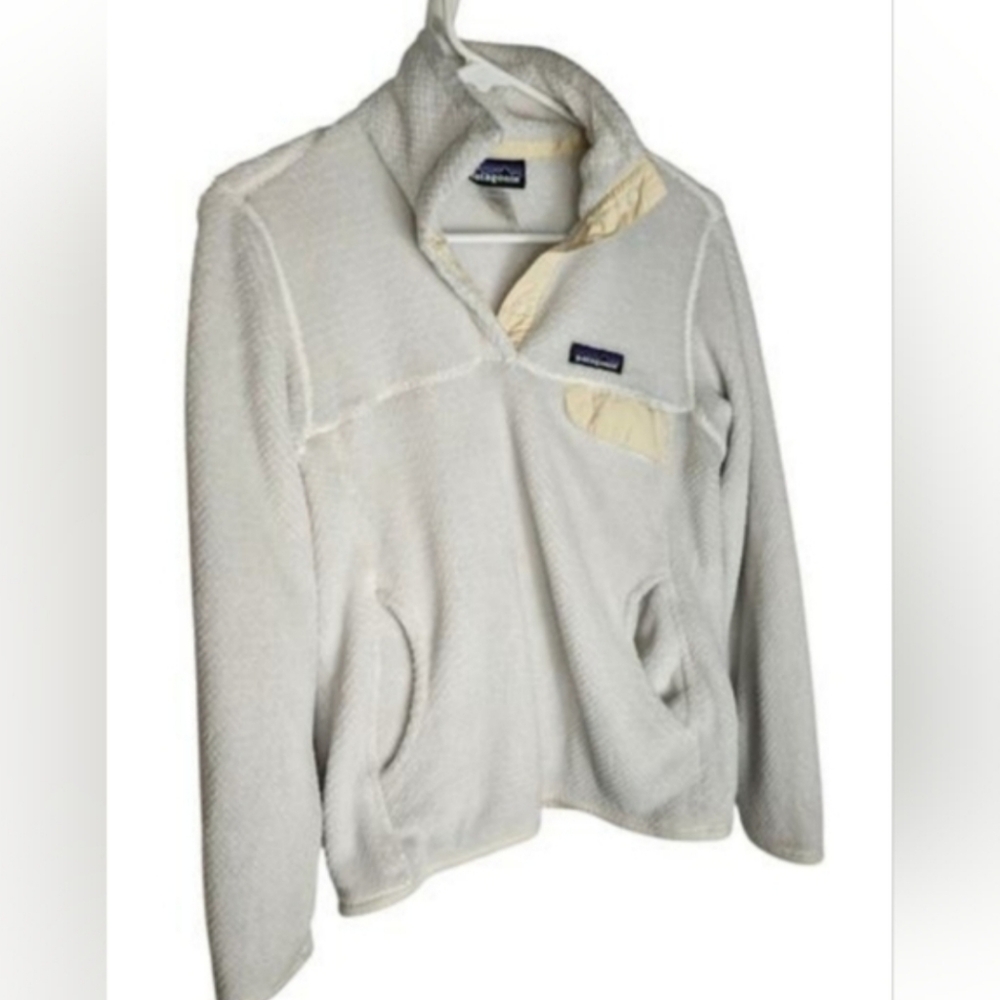 Patagonia Snap-T Fleece Pullover Womens Small Ivory Re-Tool Jacket